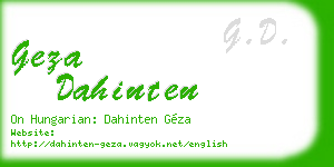geza dahinten business card